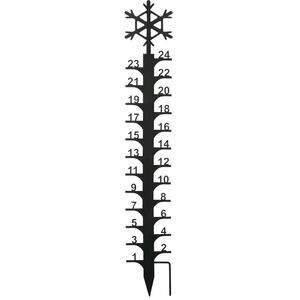 24 Inch Snow Gauge Outdoor Snowfall Measuring Stick Metal Snowflake Iron Art s23